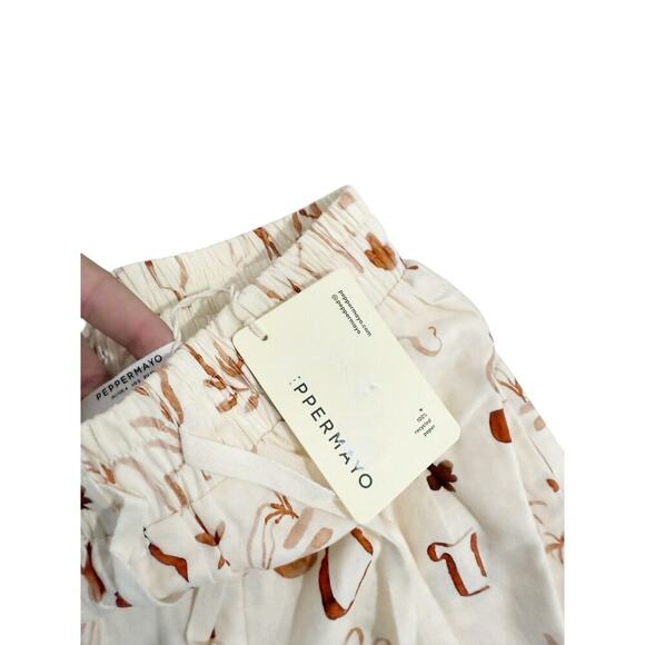 Peppermayo Womens Printed Linen Cotton Blend Drawstring Beach Shorts Womens 0 - Picture 4 of 8